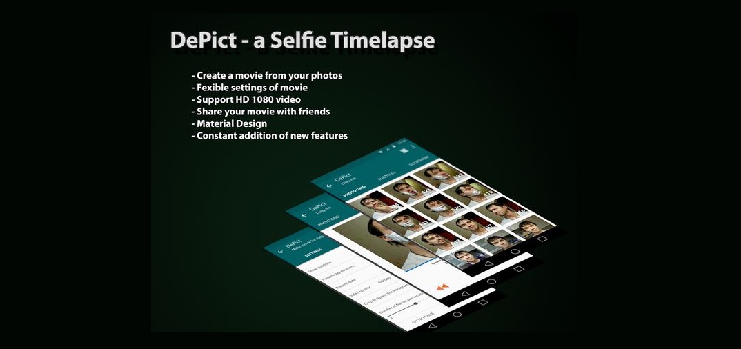 DePict для Android — cоздаем таймлапс-ролики из селфи