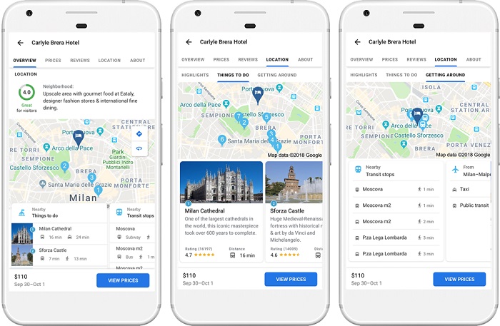 Google travel-planning tool