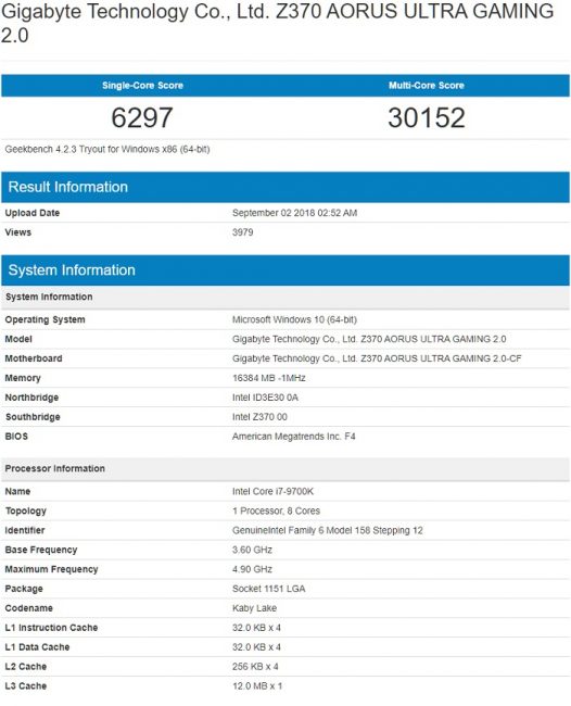 "Intel Core i7-9700K