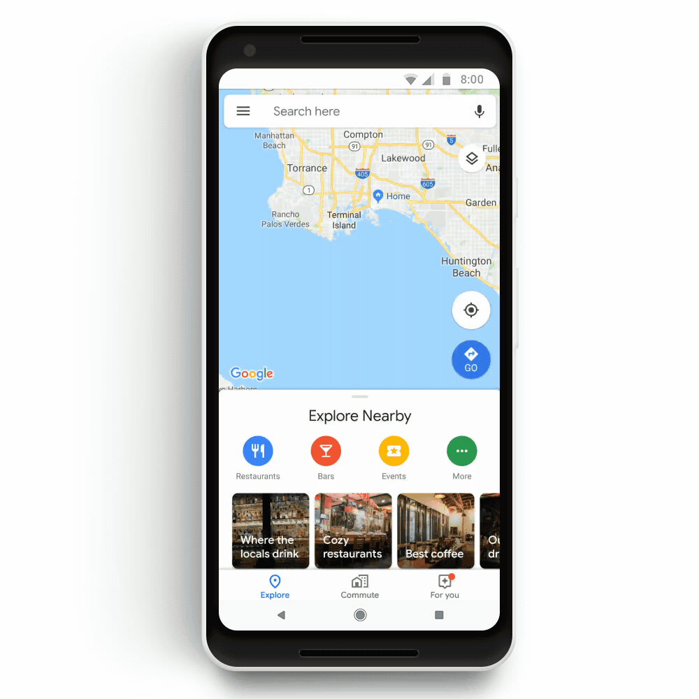 Google Maps Commute tab