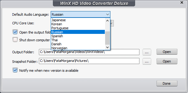 WinX HD Video Converter Deluxe