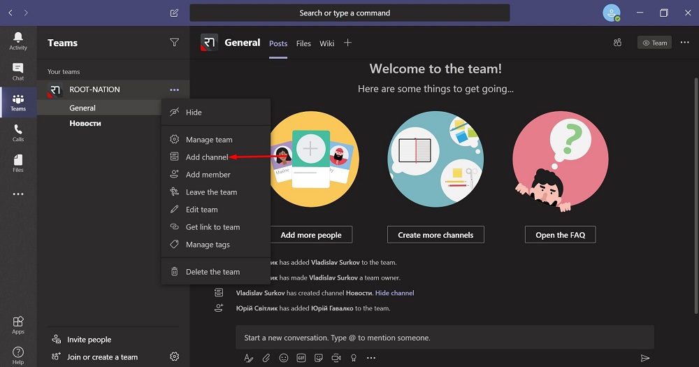 How to create a channel in Microsoft Teams