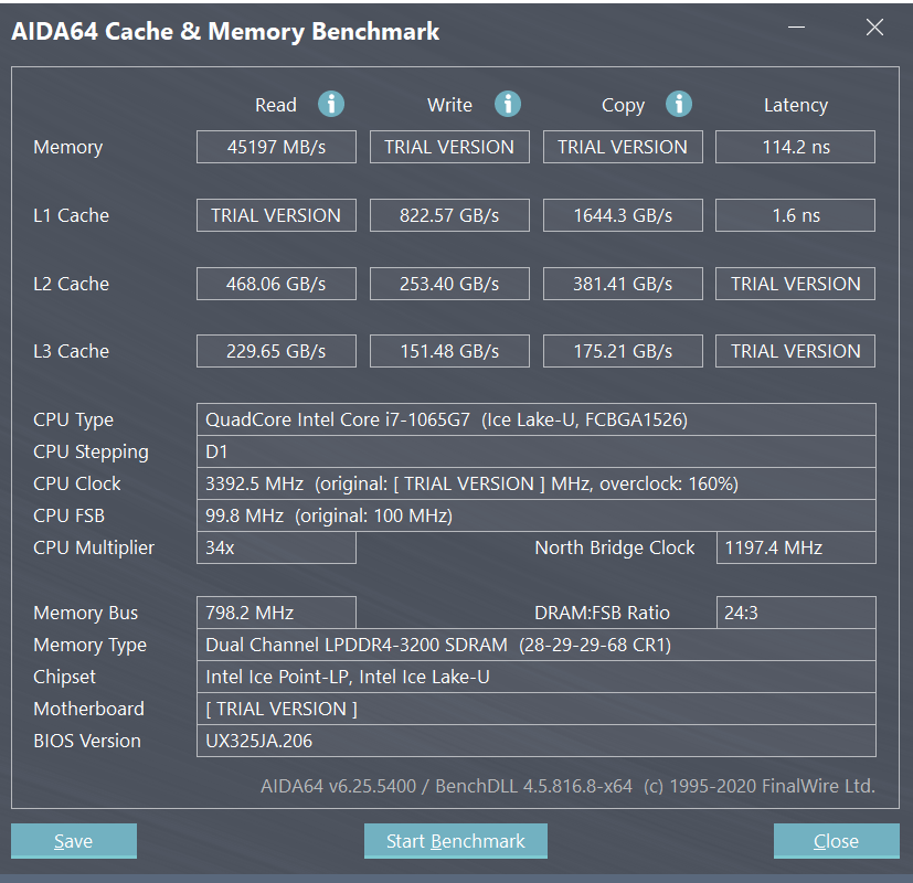 ASUS 灵耀 13 (UX325) AIDA64