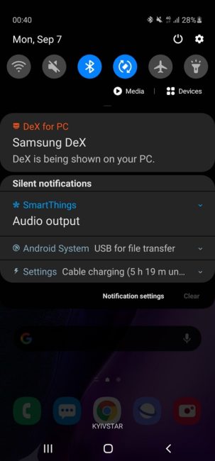 Samsung Galaxy Note20 DeX