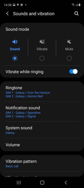 Samsung Galaxy S20 FE Sound Setting