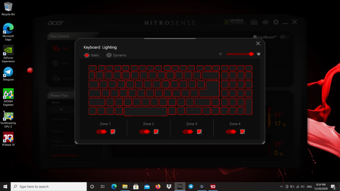 Как включить нитро сенс на acer nitro 5