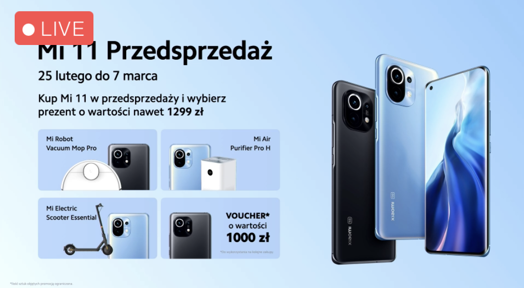 Przedsprzedaż Xiaomi Mi 11 odbędzie się wraz z atrakcyjnymi prezentami