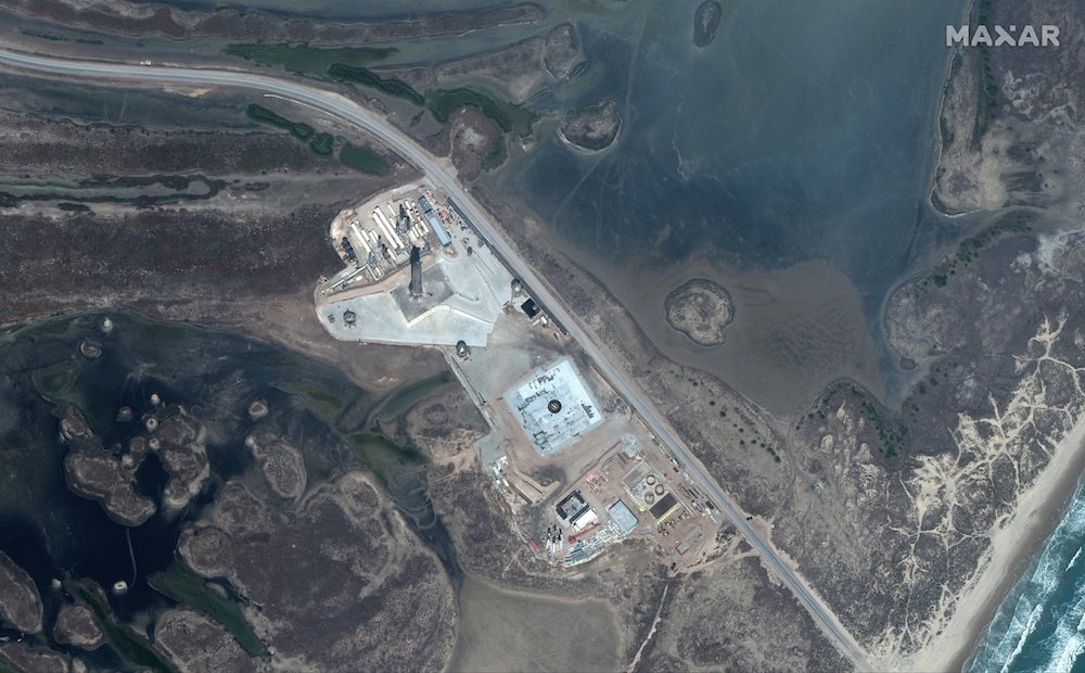 An orbital view of SpaceX's South Texas launch site