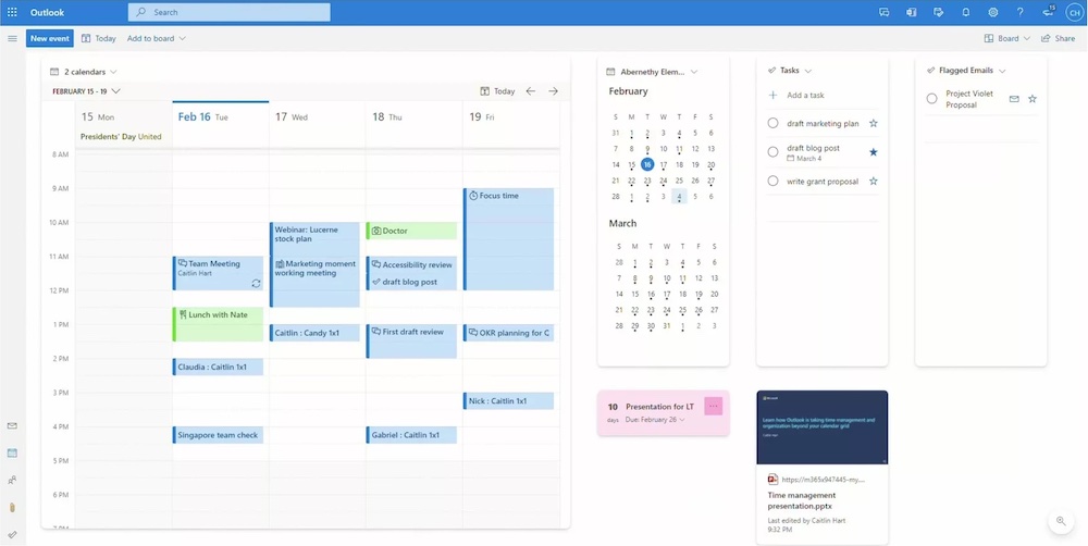 Microsoft Outlook Board View