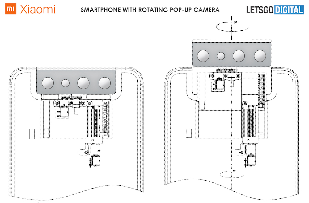Xiaomi 旋转弹出式摄像头专利