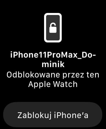 Ale jeśli Face ID wykryje, że jesteś w masce, odblokuje się natychmiast za pomocą zegarka Apple Watch