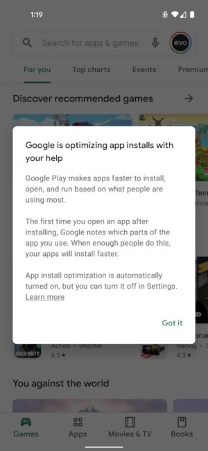 App install optimization