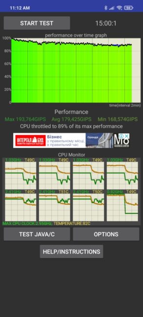 Poco X3 Pro - CPU Throttling Test