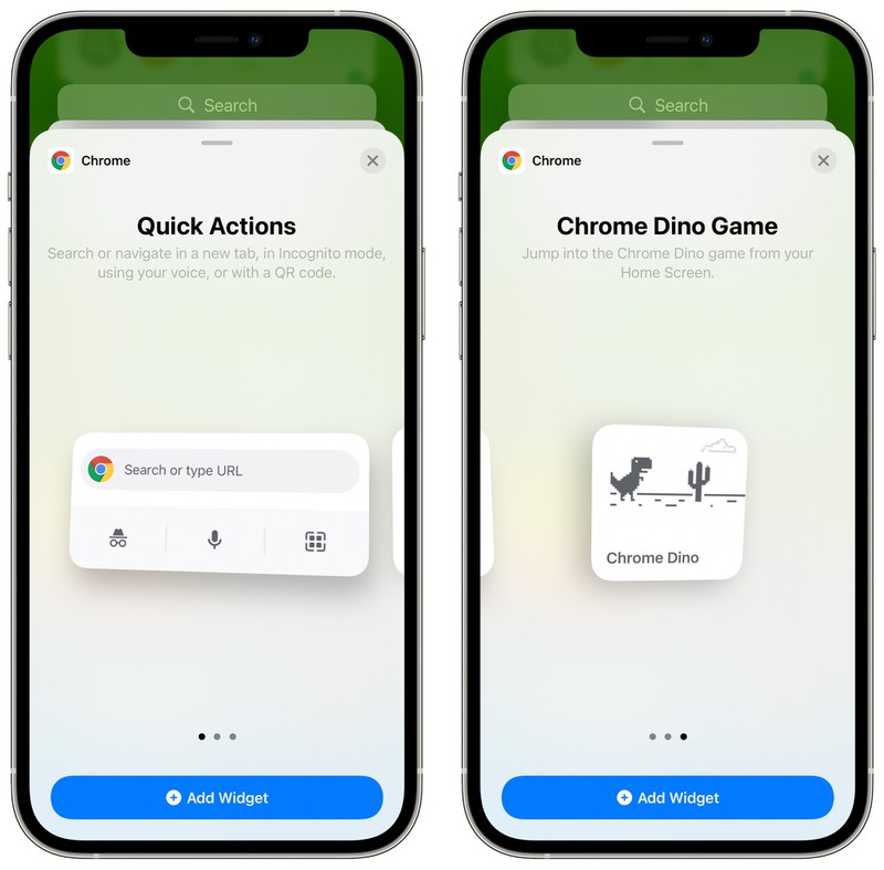 Google Chrome for iOS-snarveier-widget
