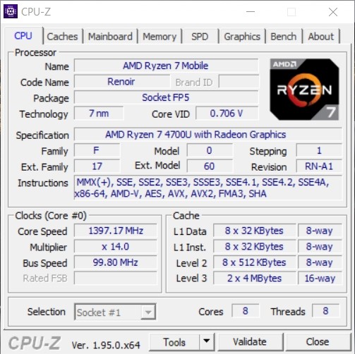 ASUS मिनी पीसी PN50 - CPU