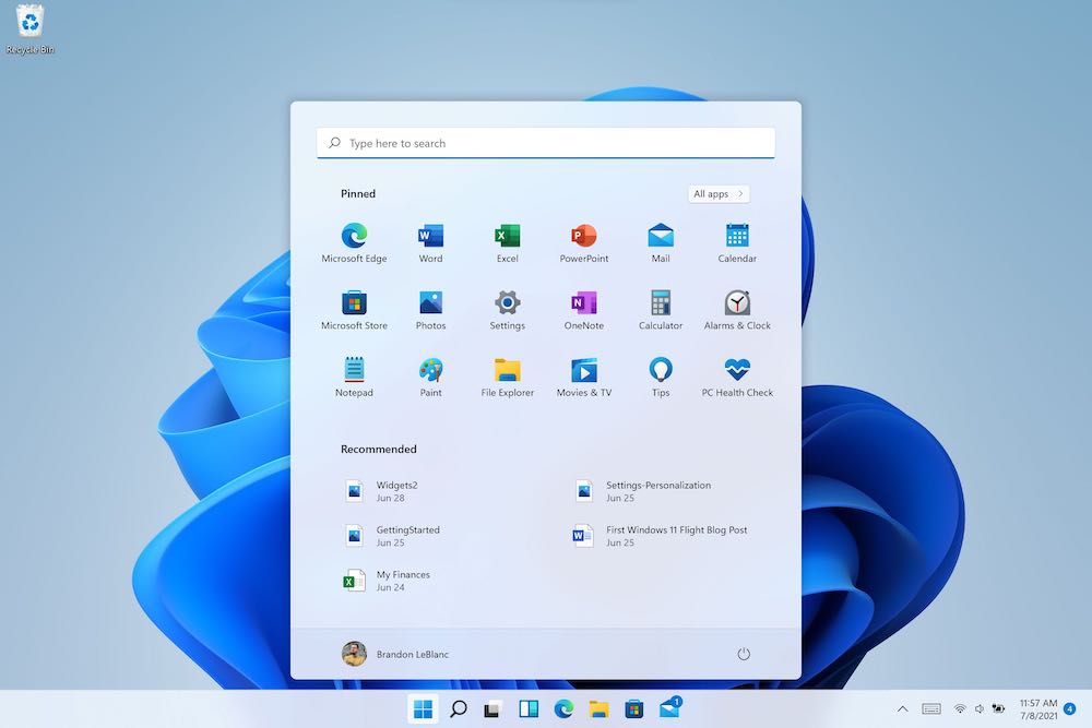 Windows 11 Start menu