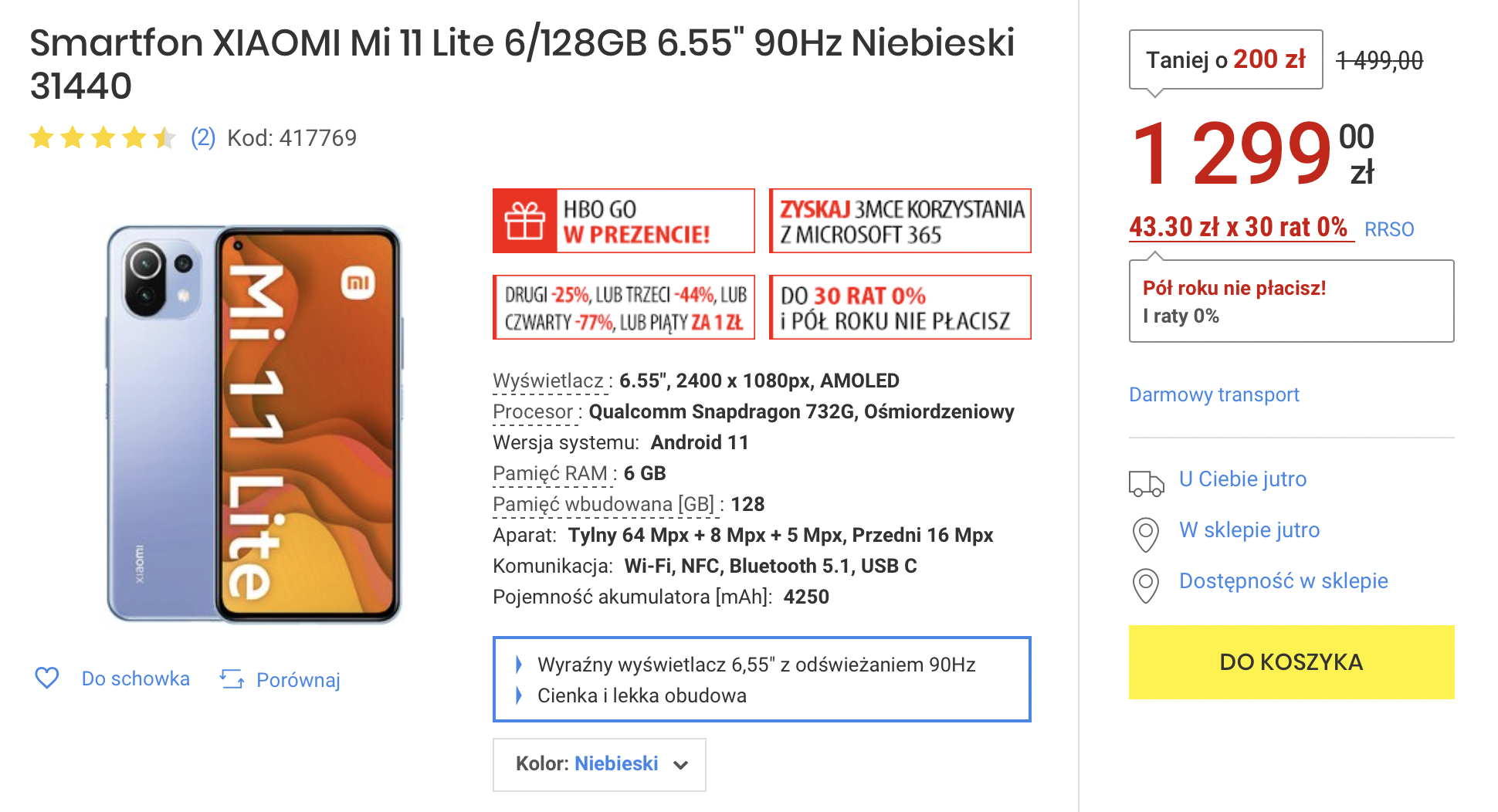 Lite-flagowiec Xiaomi Mi 11 Lite o 200 zł taniej. Do kiedy?