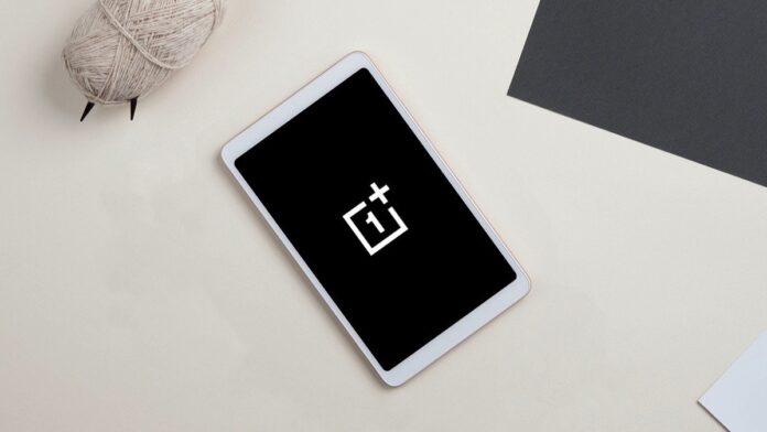 Tablet mockup with OnePlus logo Tablet mockup with OnePlus logo