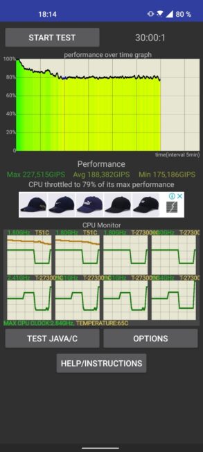 ASUS Zenfone 8 - CPU Throttling Test