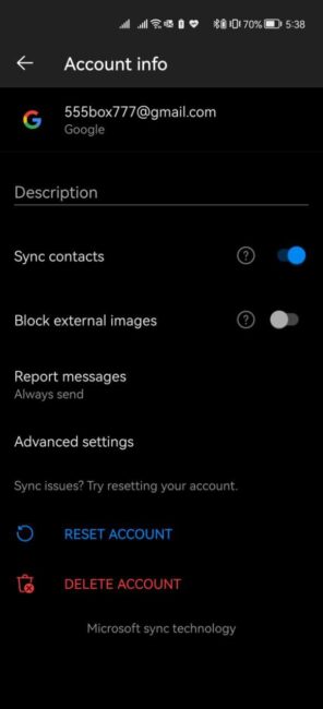 Sincronización de contactos de Google con el teléfono inteligente Huawei