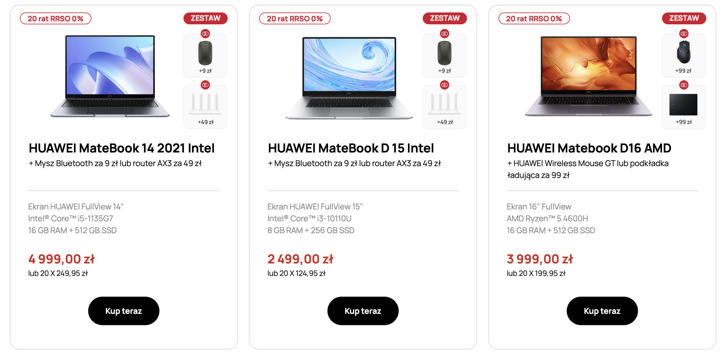 Na klientów sklepu internetowego huawei.pl czeka dodatkowa oferta – możliwość stworzenia własnego zestawu produktów.