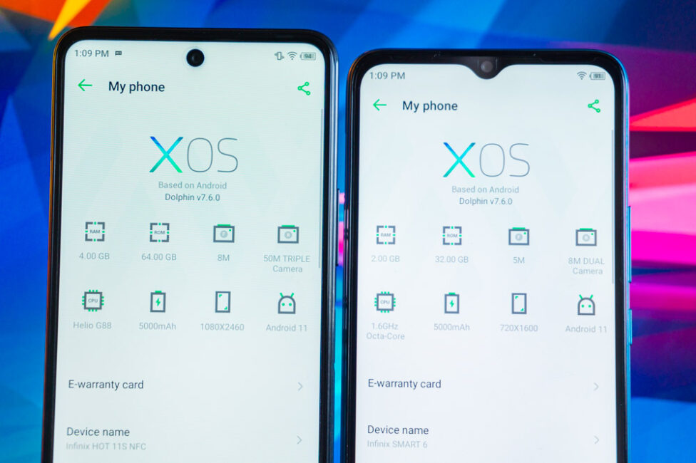Infinix HOT 11S NFC і Infinix هوشمند 6