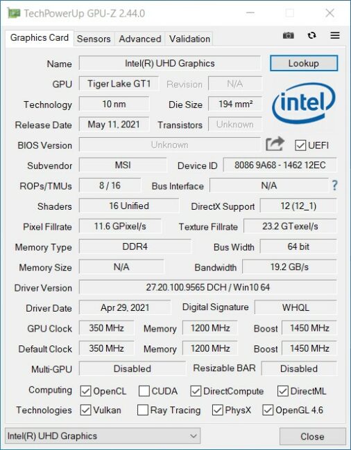 微星 Katana GF66 11UD - GPU