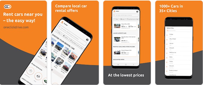 OneClickDrive car rental app