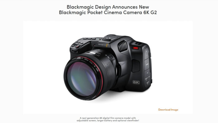Blackmagic zakbioscoopcamera 6K G2
