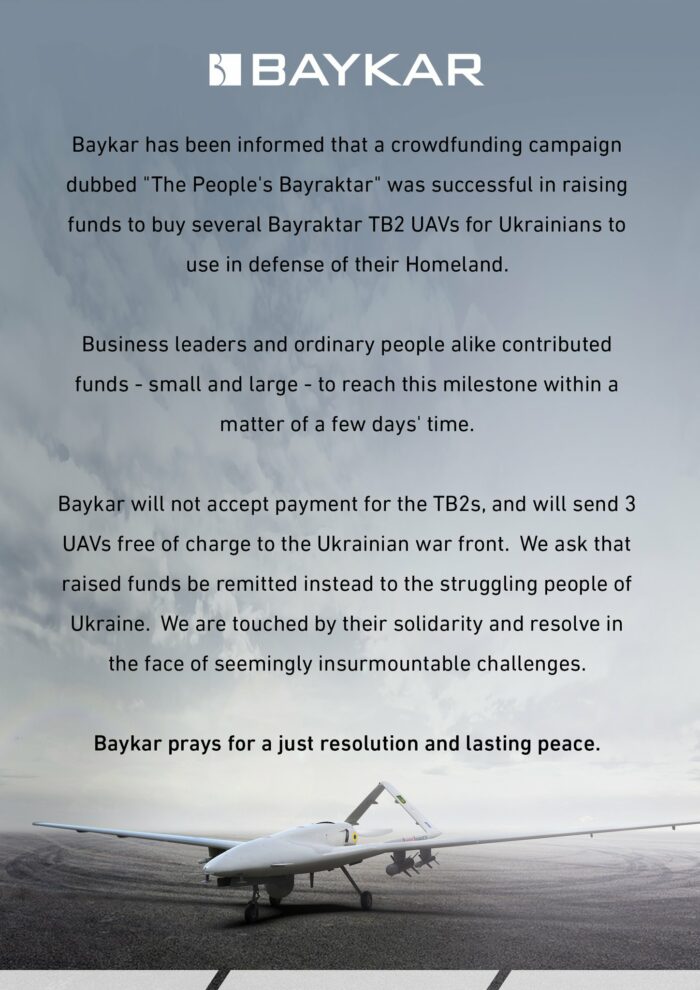 Announcement from Baykar