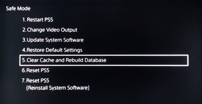 How do I clear cache on my PlayStation 5? 