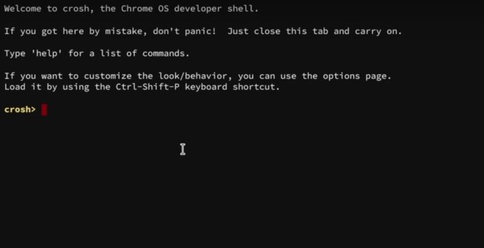 Crosh Sistema operativo Chrome