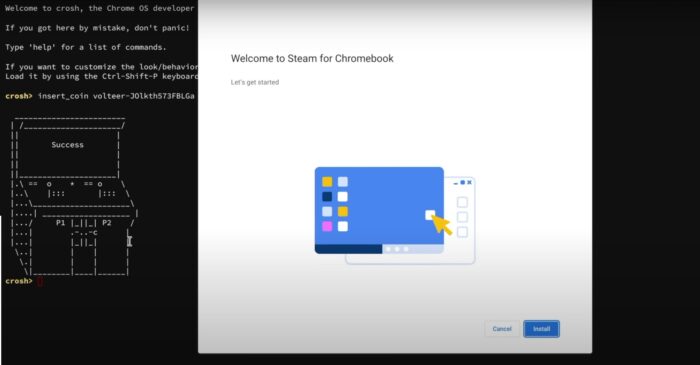 Asennus Steam Chromebookilla