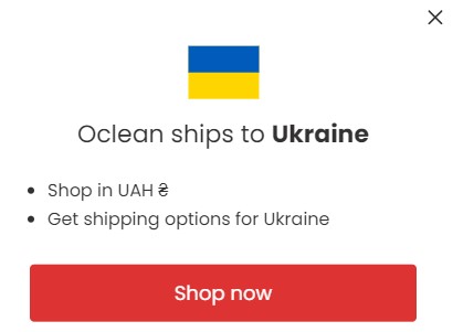 Oclean ships to Ukraine