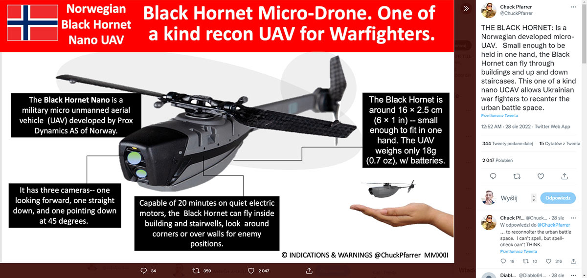 Nano uav black 2024 hornet for sale