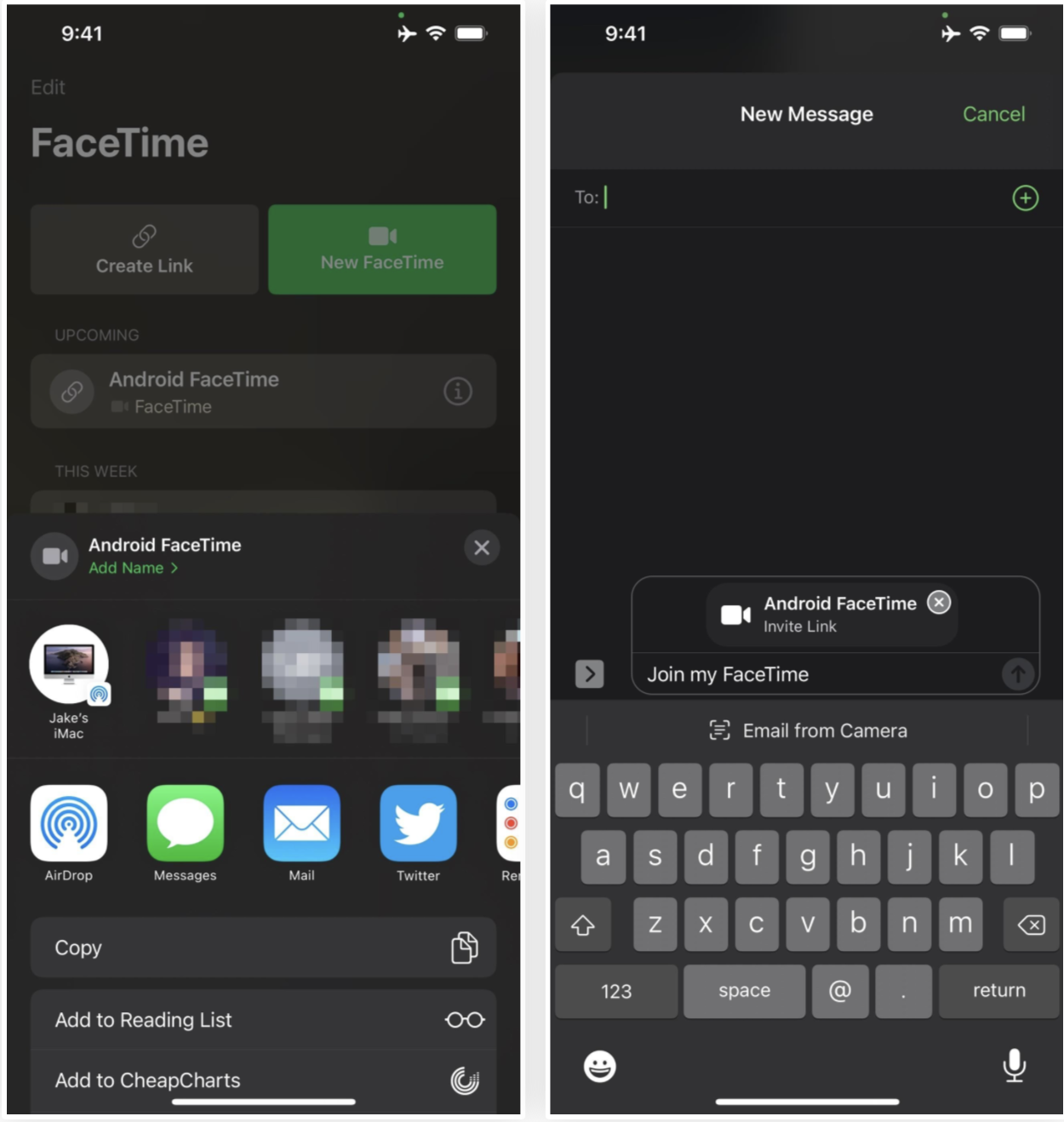 FaceTime android หน้าต่าง