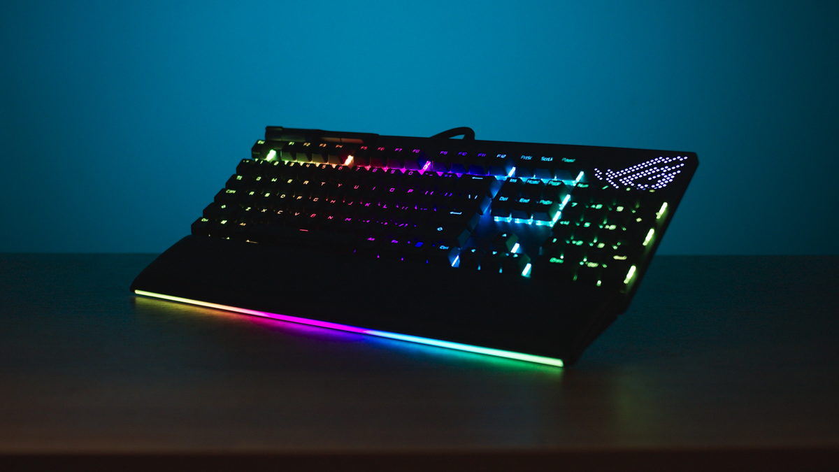 ASUS ROG Strix Flare II Animate, clavier gaming Gunmetal/Noir, Layout  États-Unis, US lay-out, ROG NX Red