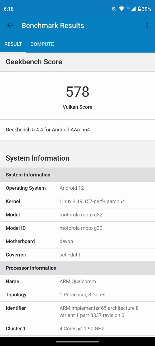 Motorola Moto G32 - Điểm chuẩn