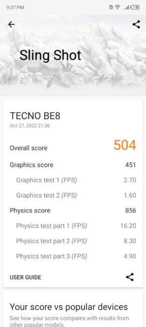 TECNO POP 6 Pro - Benchmarks