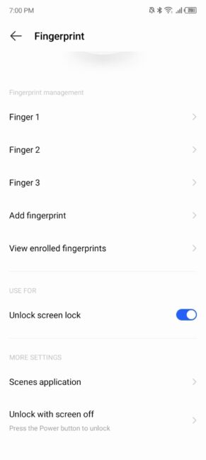 TECNO POP 6 Pro - Fingerprint Settings