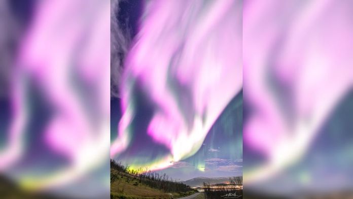 aurora boreal rosa