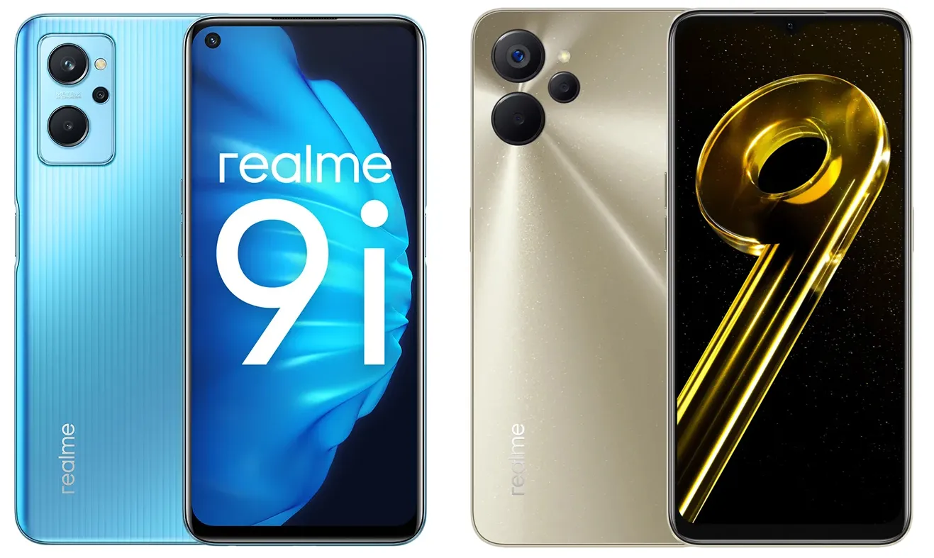 Realme 9i (niebieski) i Realme 9i 5G (złoty)