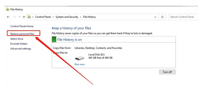 Recover from a File History Backup