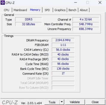 ASUS Zenbook Pro 14 Duo OLED CPU-Z