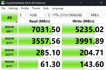 ASUS Zenbook Pro 14 Duo OLED CrystalDisk