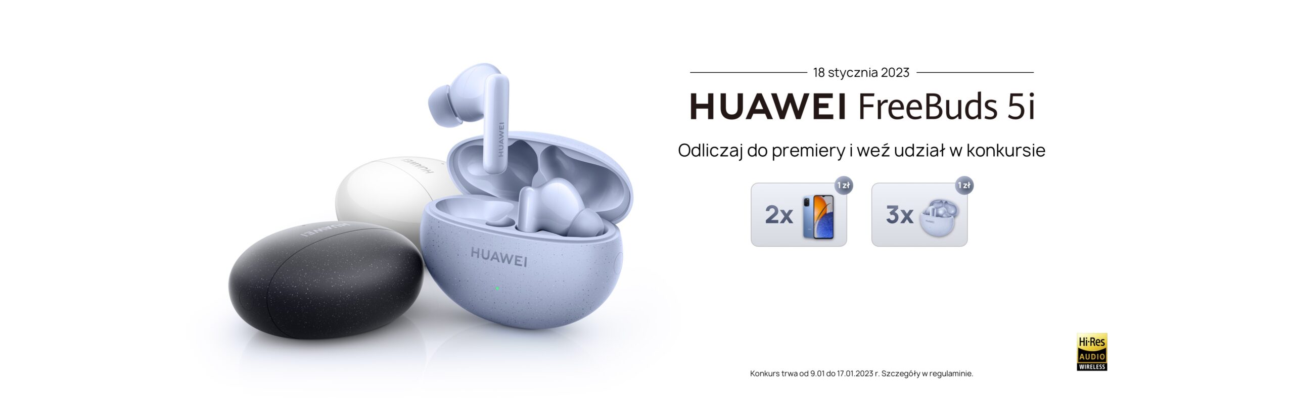 Huawei zaczyna odliczanie do premiery słuchawek FreeBuds 5i i zaprasza do udziału w konkursie z ponad 200 nagrodami