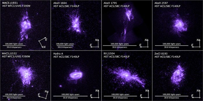 Hellste Cluster-Galaxien