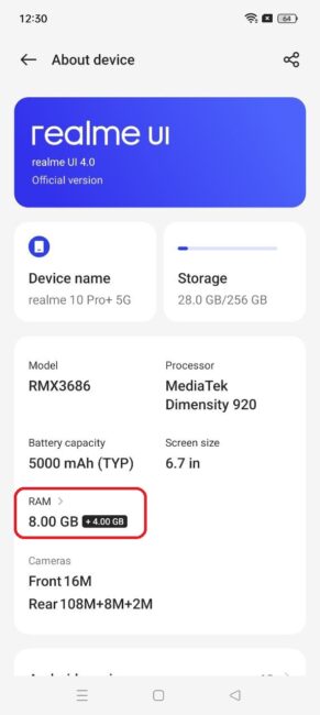 Utvidelse av RAM i en smarttelefon