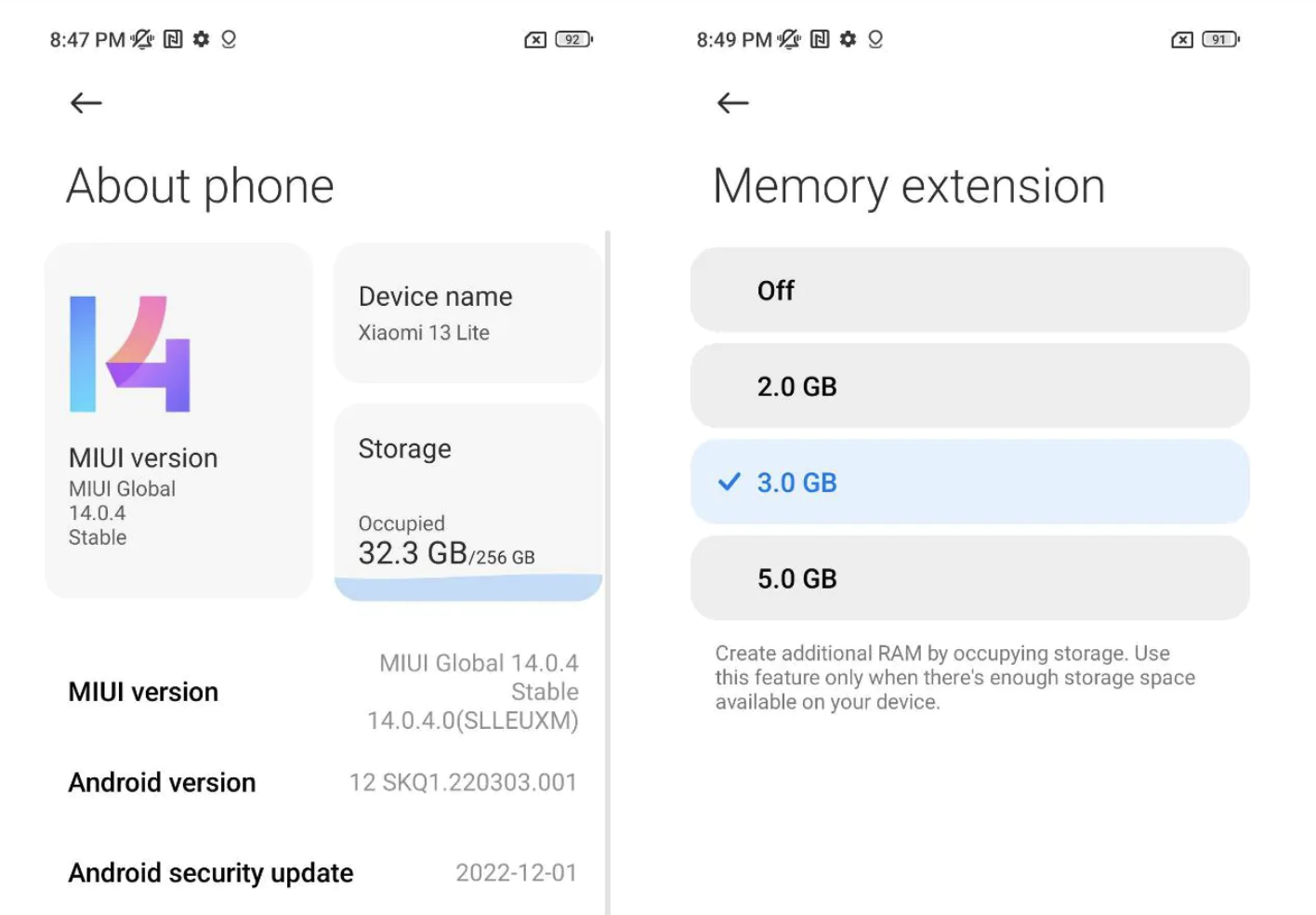 memory extension xiaomi