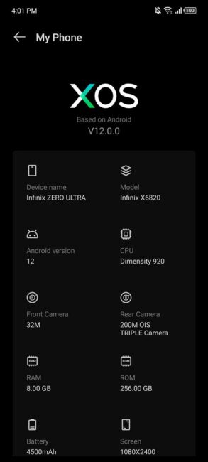 Infinix Zero Ultra XOS